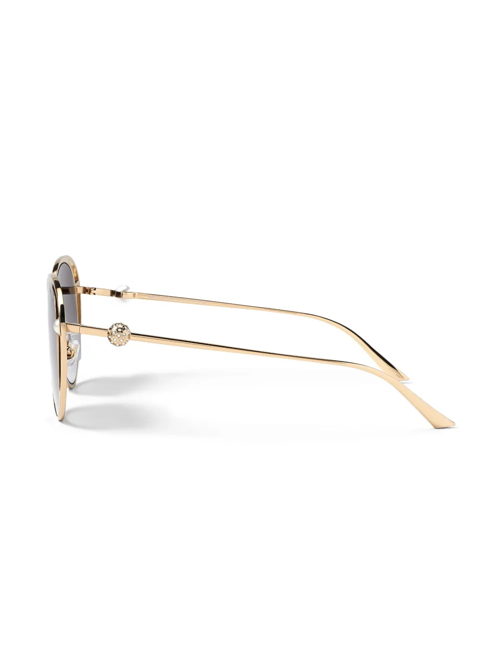 Shop Jimmy Choo Angela Round-frame Sunglasses In Gold