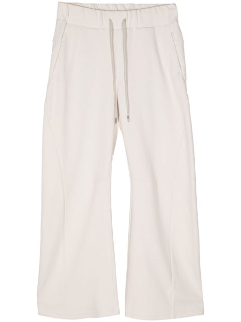 Attachment drawstring-waistband wide-leg trousers