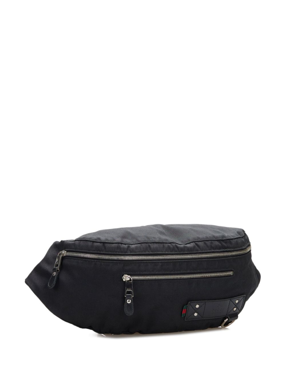 Pre-owned Gucci 2000-2015 Web Stripe Belt Bag In 黑色
