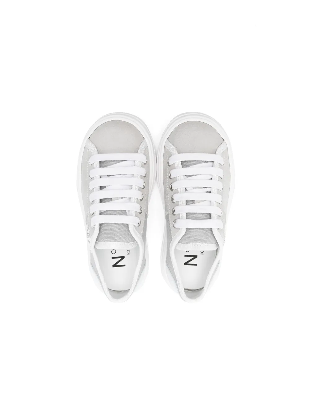 Shop N°21 Logo-patch Suede Sneakers In Grey