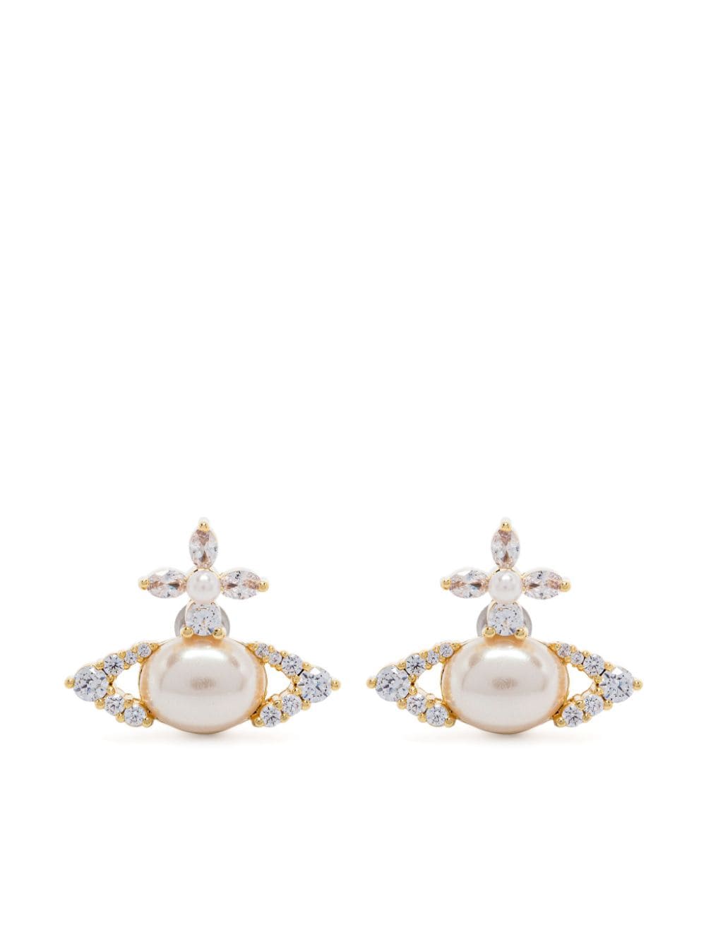 Shop Vivienne Westwood Ada Stud Earrings In Gold