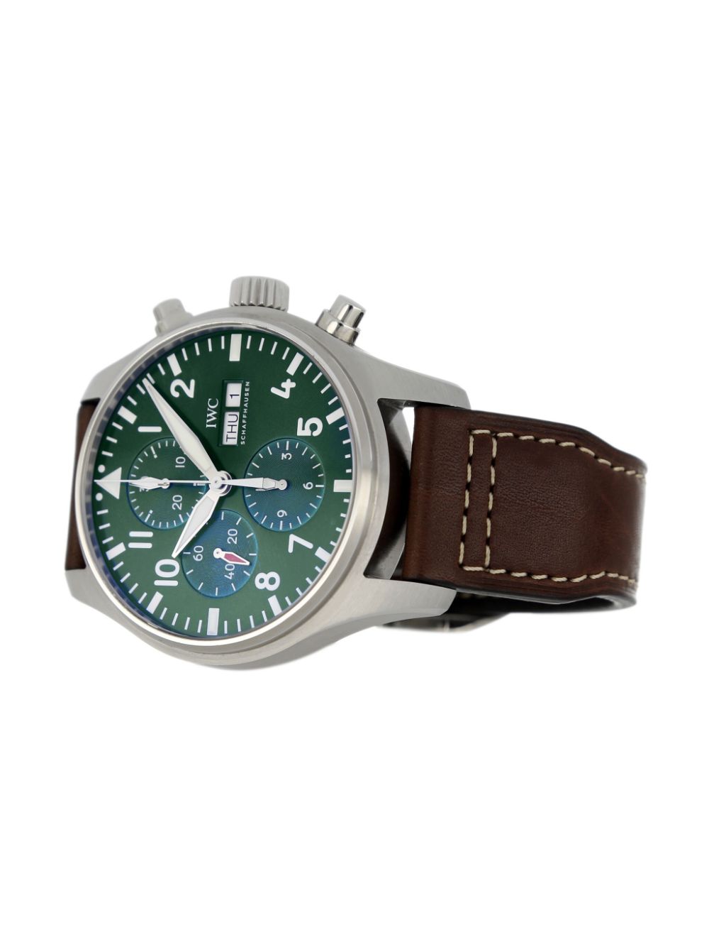 Pre-owned Iwc Schaffhausen 2019  Pilot Chronograph 43mm In Green