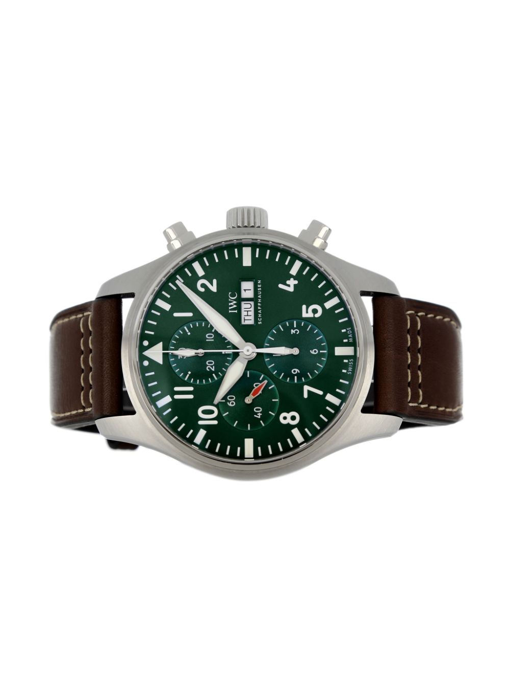 Pre-owned Iwc Schaffhausen 2019  Pilot Chronograph 43mm In Green