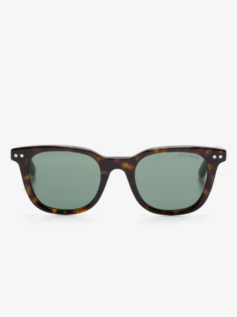 Montblanc lentes de sol con armazón cuadrada estilo carey