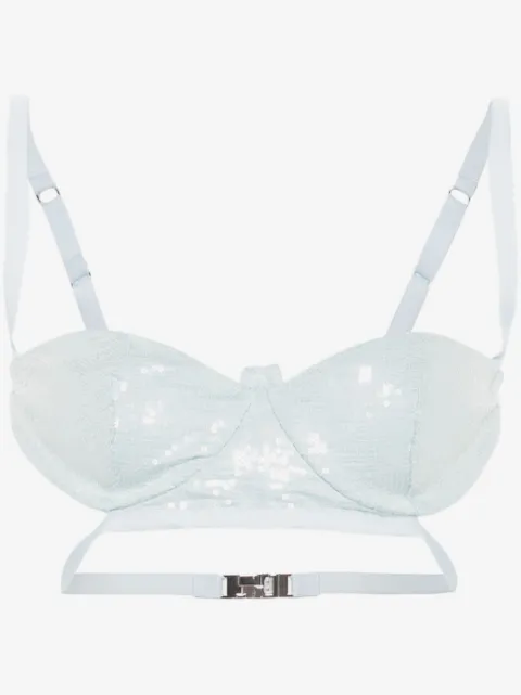 GCDS top estilo brasier bordado con lentejuela