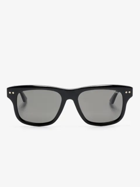 Montblanc lentes del sol con armazón cuadrada y logo grabado