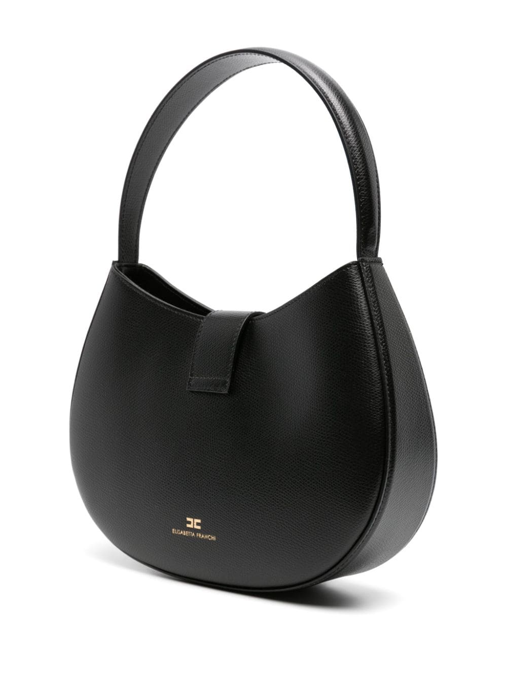 Shop Elisabetta Franchi Logo-plaque Leather Tote Bag In Black
