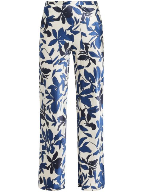 Shona Joy Magnolia-print silk trousers