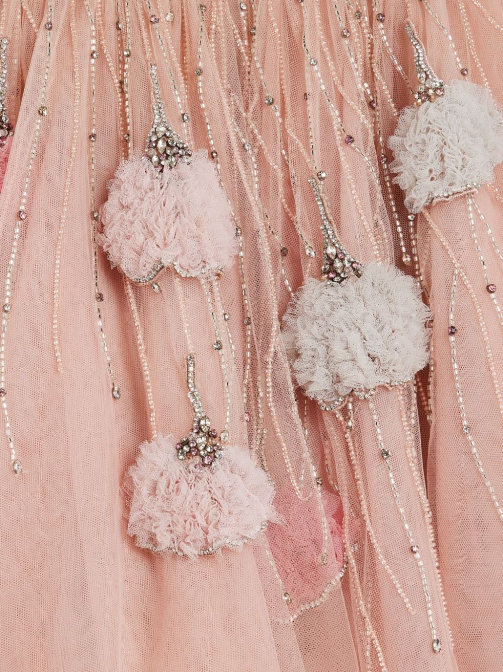 Shop Eirene Bead-embellished Tulle Dress In Pink