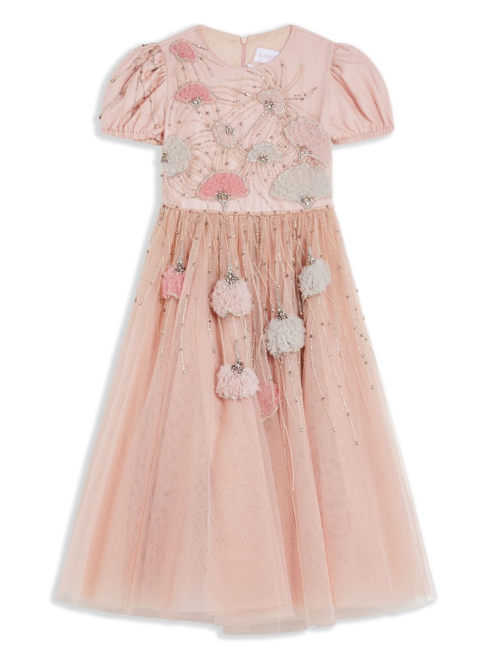 Eirene Kids' Bead-embellished Tulle Dress In Pink