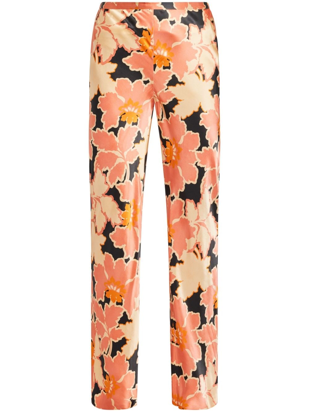 Rosa floral-print silk trousers