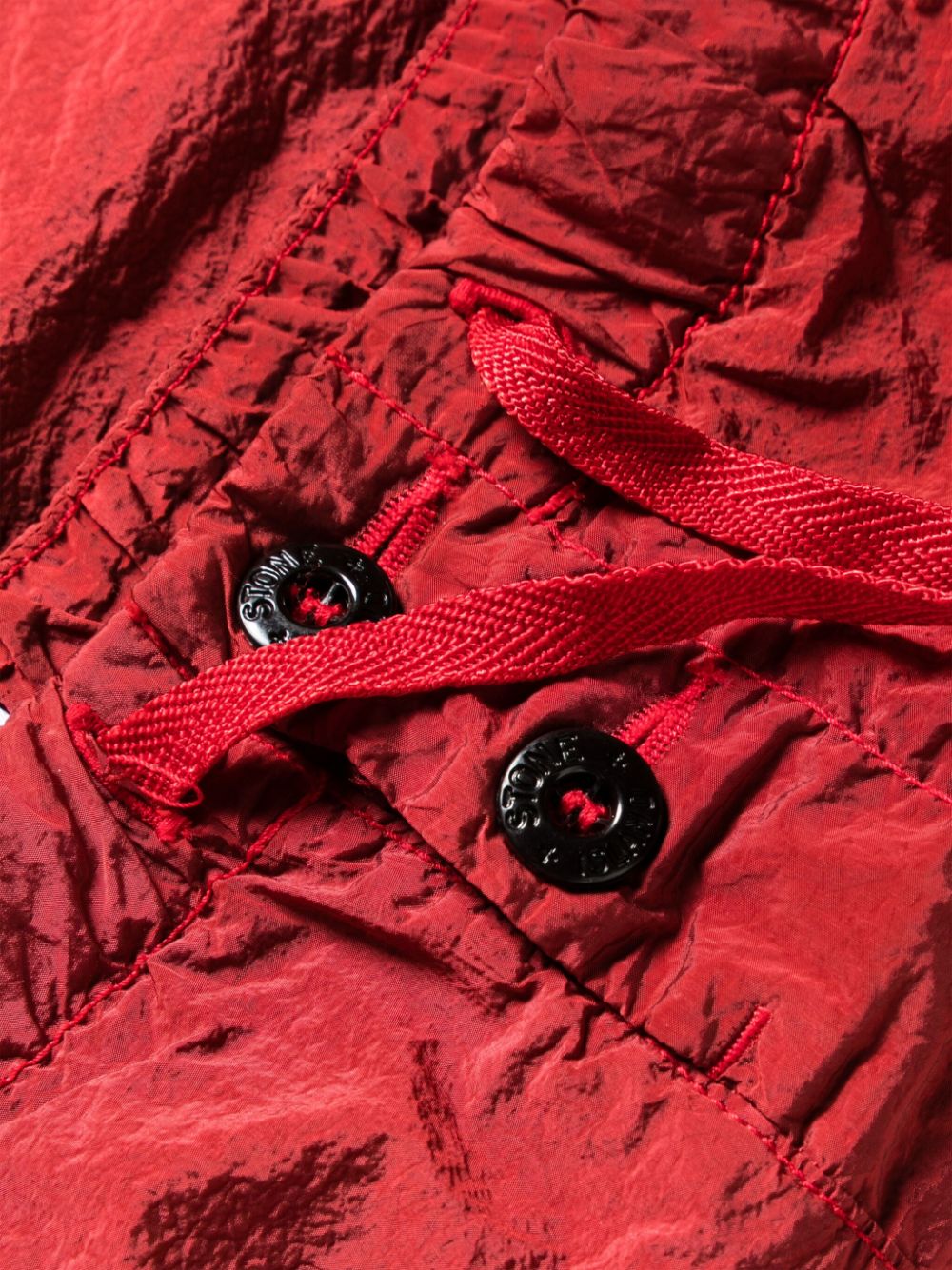 Shop Stone Island Compass-patch Swim Shorts In Red