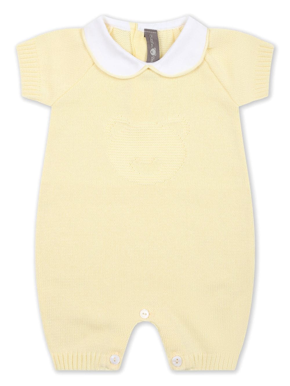 Little Bear bear-embroidered cotton romper - Giallo