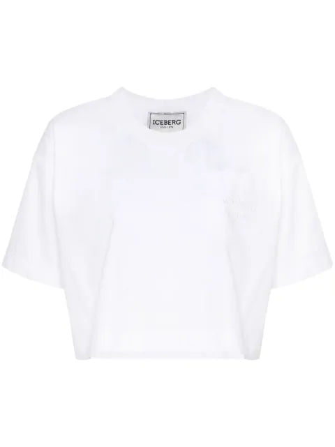 Iceberg cropped cotton T-shirt
