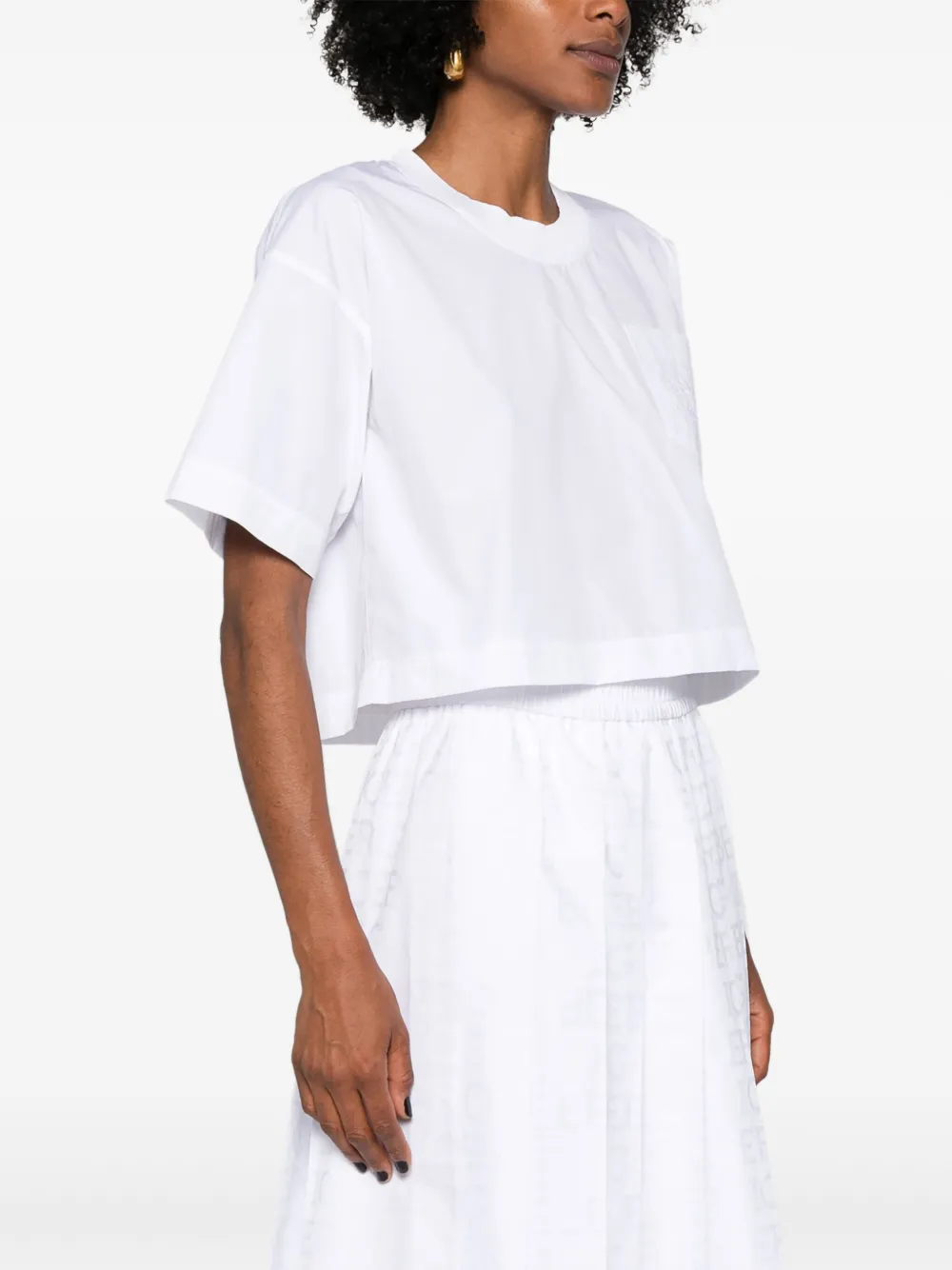Iceberg Cropped Cotton T-shirt In White