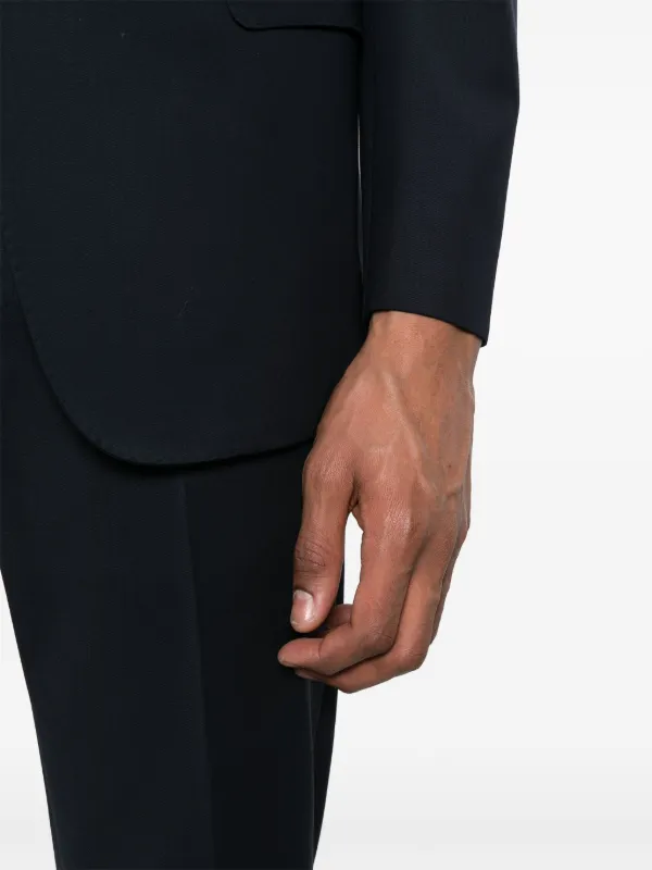 Giorgio Armani notch-lapel single-breasted Suit | Blue | FARFETCH