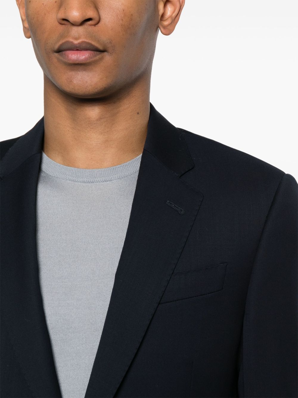 Shop Giorgio Armani Single-breasted Virgin-wool Suit In Blue