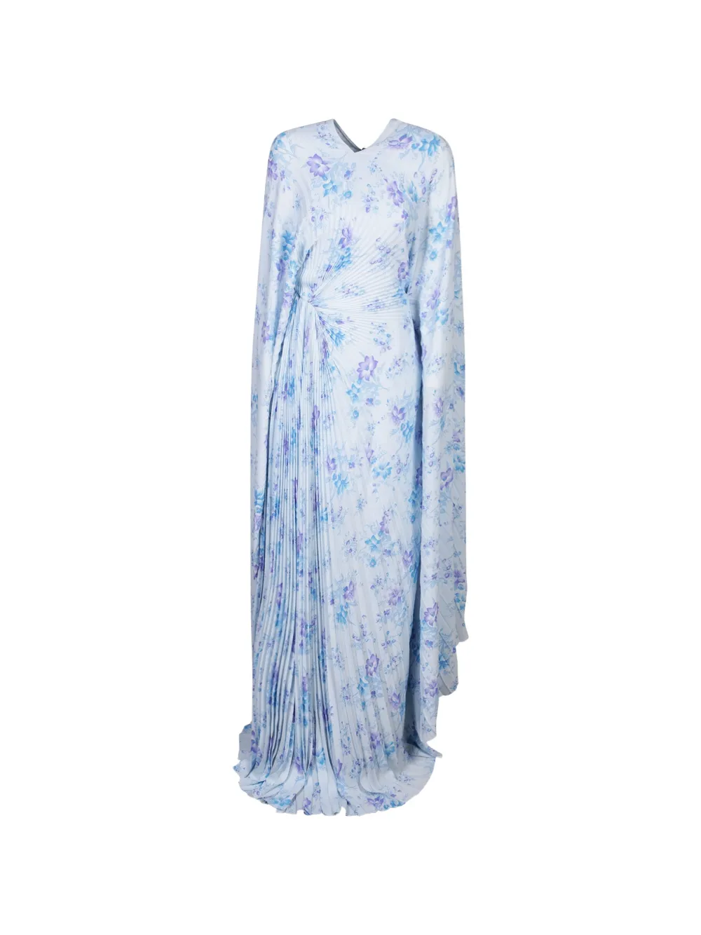 Balenciaga Maxikleid mit Blumen-Print - Blau