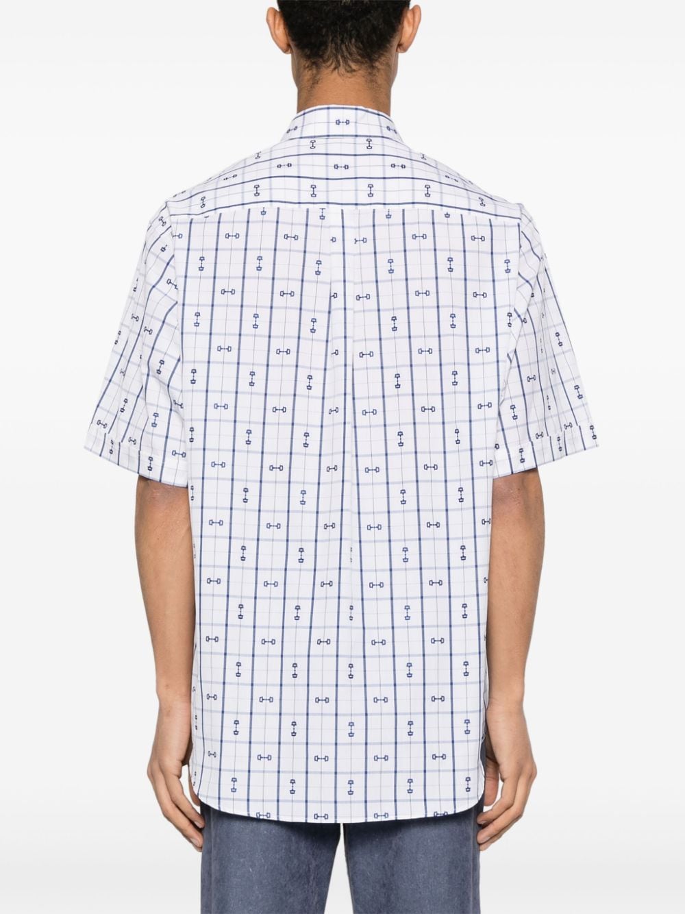 Shop Gucci Horsebit-print Cotton Shirt In Weiss