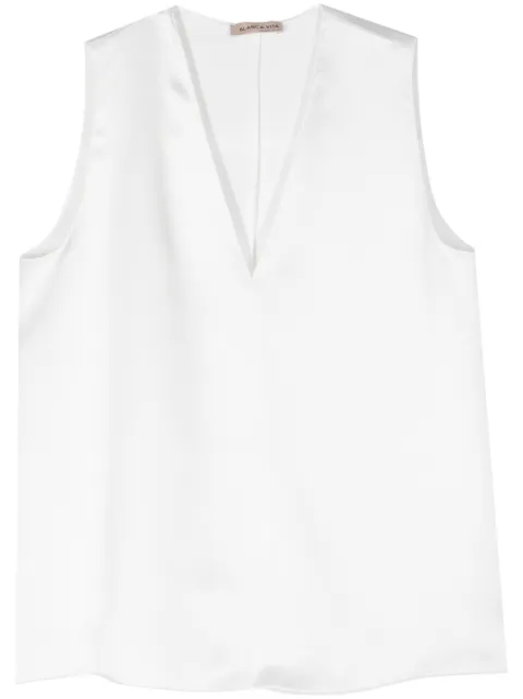 Blanca Vita Tropeche sleeveless satin blouse