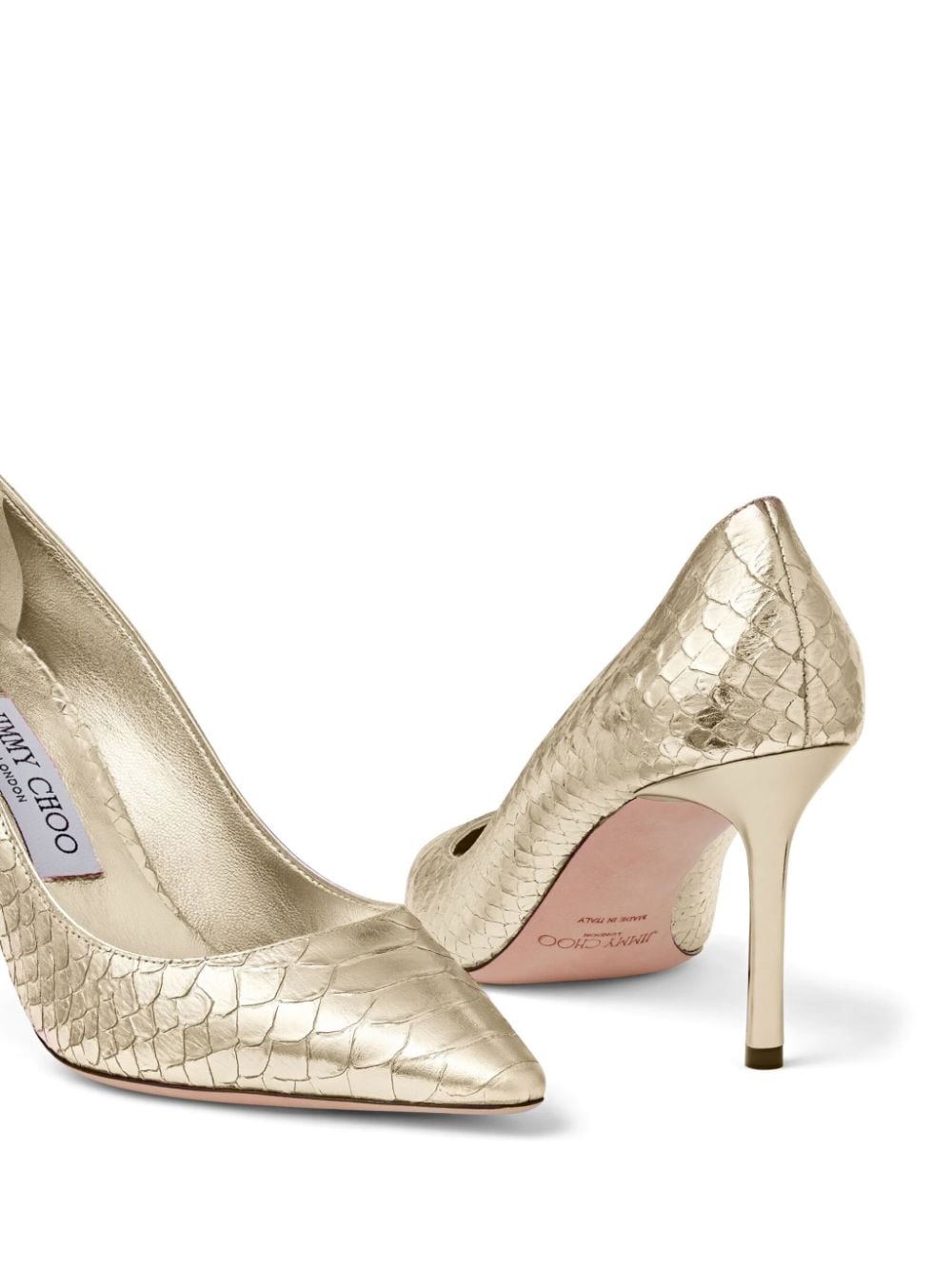 Shop Jimmy Choo Romy 60mm Leather Pumps In Gold