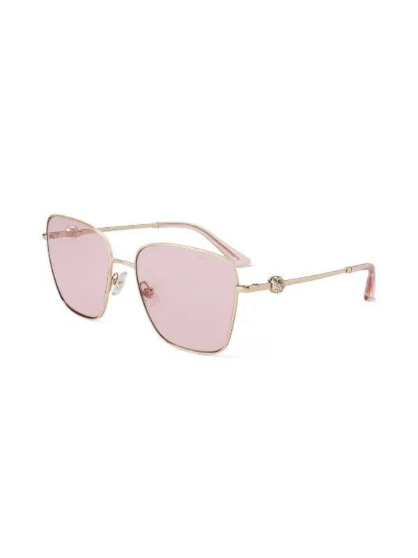 Jimmy Choo Eyewear crystal embellished square frame Sunglasses Gold FARFETCH IE