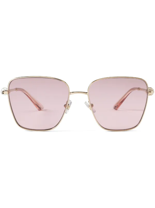 Jimmy Choo Eyewear ビジュートリム スクエアサングラス | ゴールド 