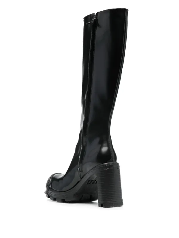 Diesel D-Hammer D Hb W ロゴ レザー ロングブーツ Diesel D-Hammer D Hb W ロゴ レザー ロングブーツ