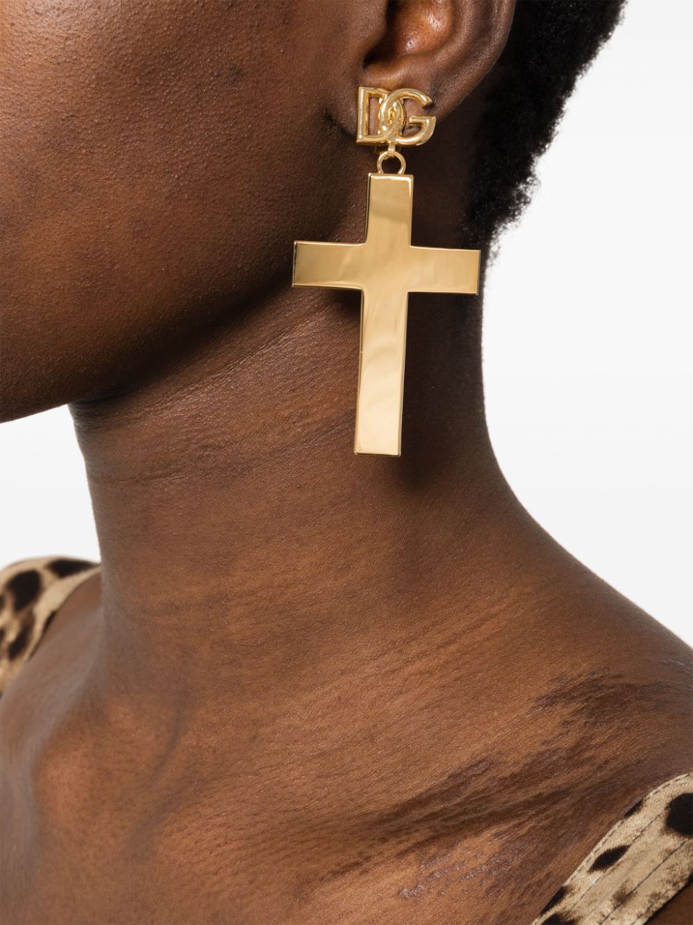 Dolce & Gabbana cross drop earings - Goud