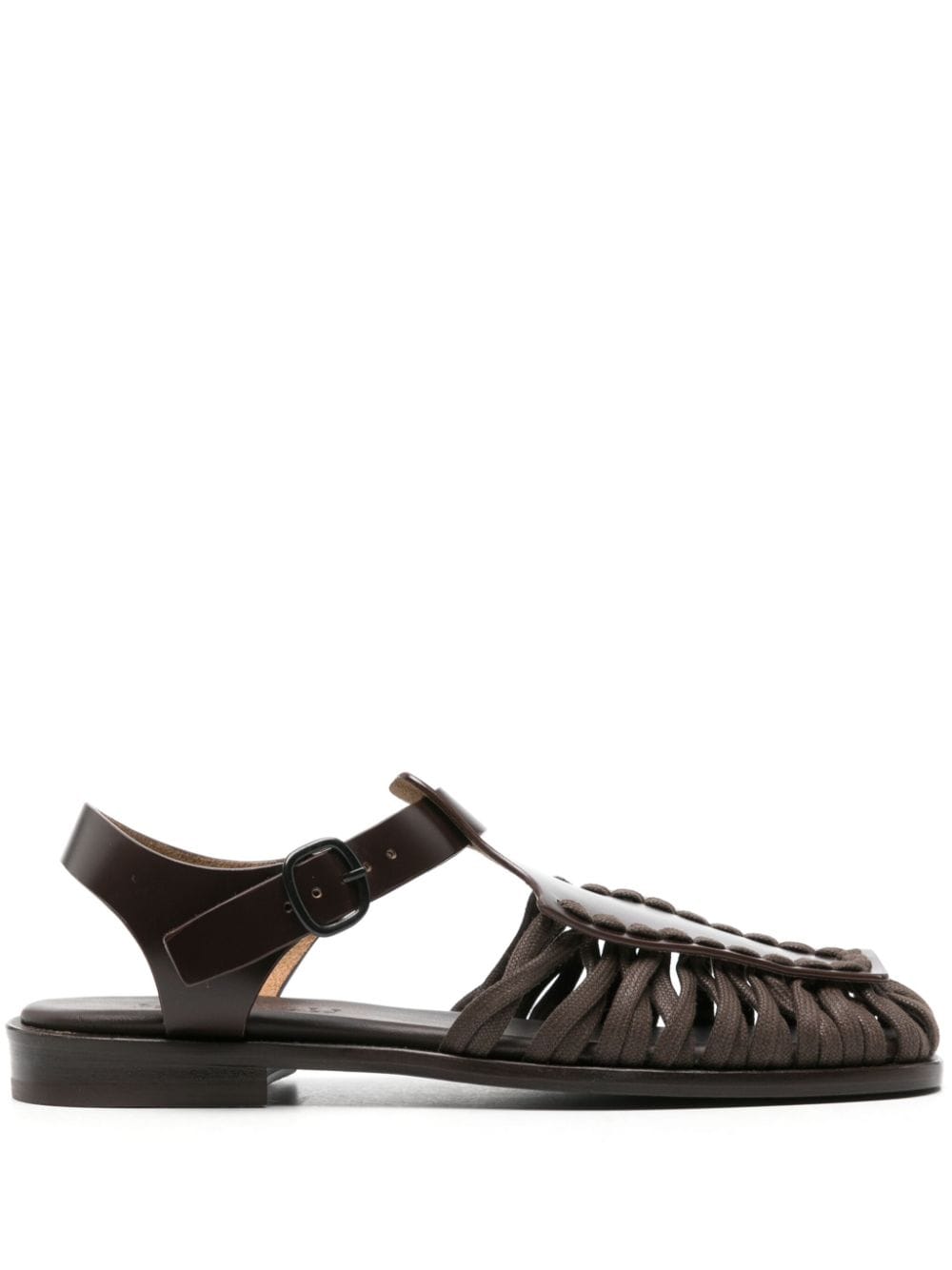 Shop Hereu Alaro Leather Sandals In Brown