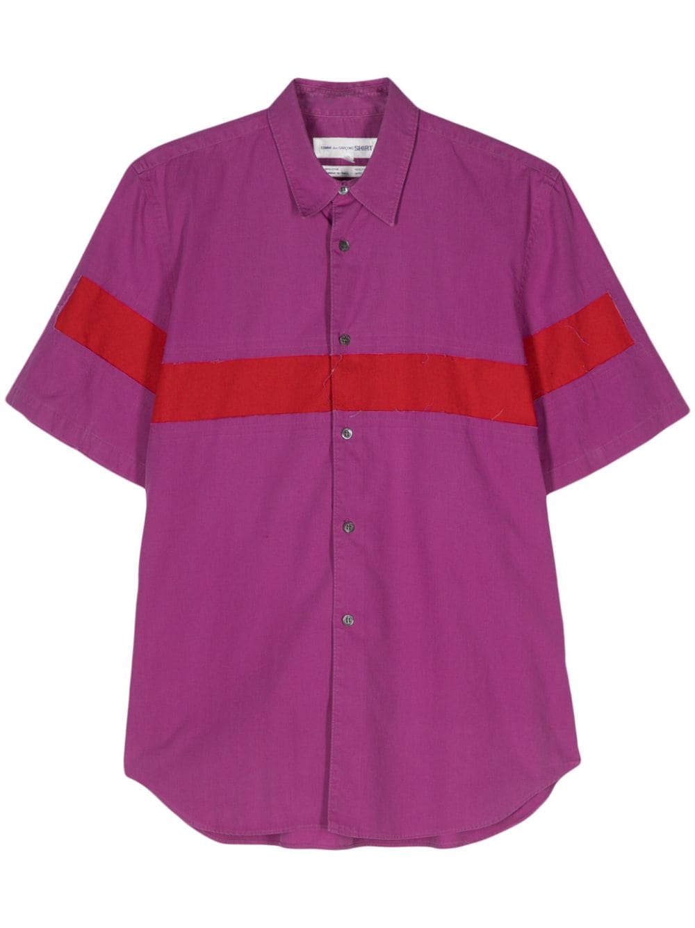 Pre-owned Comme Des Garçons 2000s Panelled Cotton Shirt In Purple