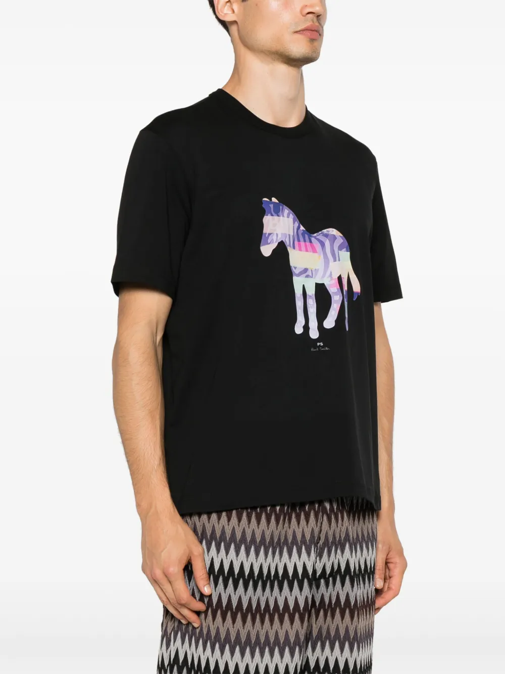 PS Paul Smith T-shirt met zebraprint Zwart