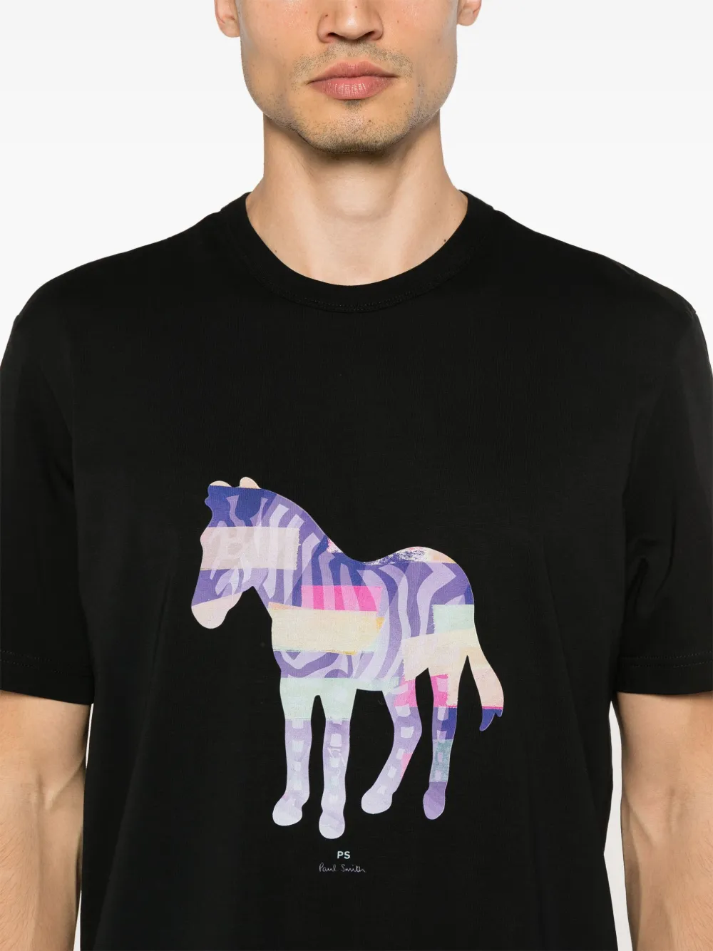 zebra print cotton T shirt