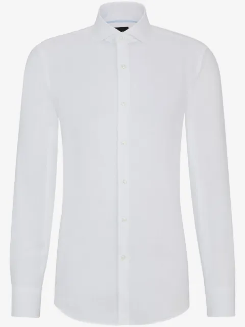 BOSS spread-collar linen shirt