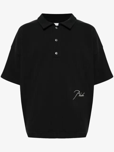 RHUDE playera tipo polo con logo bordado