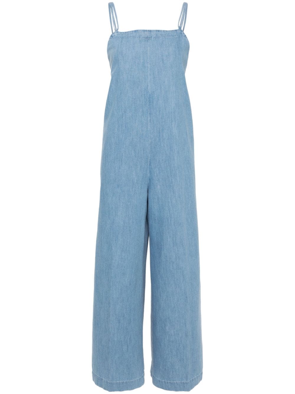 Shop Apc Wide-leg Denim Jumpsuit In Blue