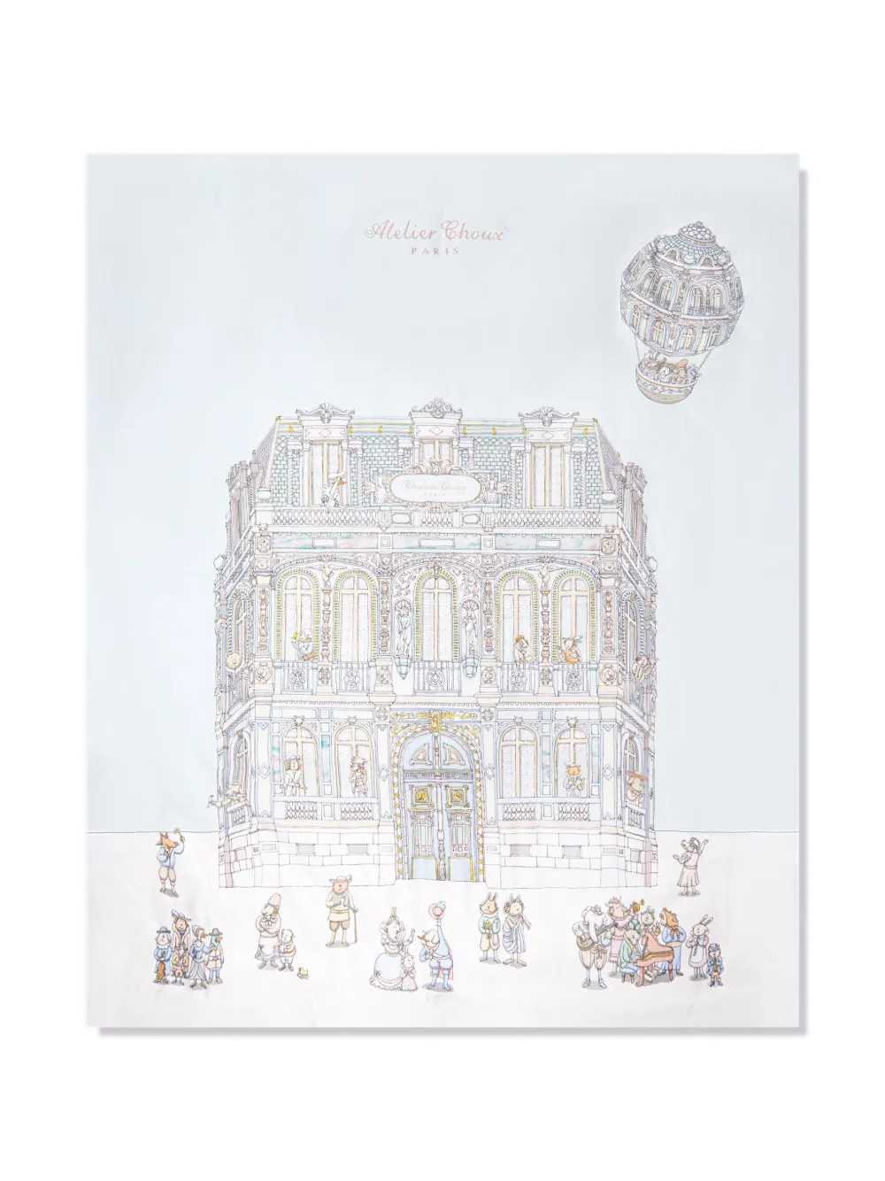 Image 4 of Atelier Choux Piumino reversibile con stampa Châteaux Choux Le Gâteau