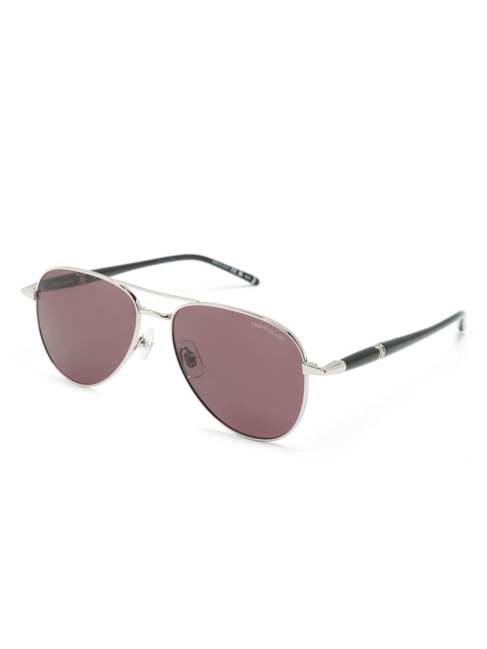 Shop Montblanc Pilot-frame Sunglasses In 黑色