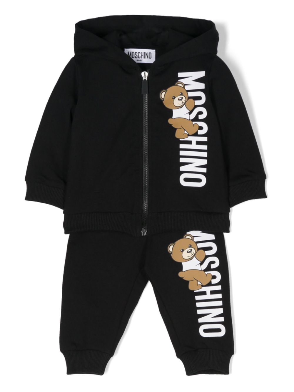 Moschino Kids Teddy Bear-print jersey tracksuit - Nero