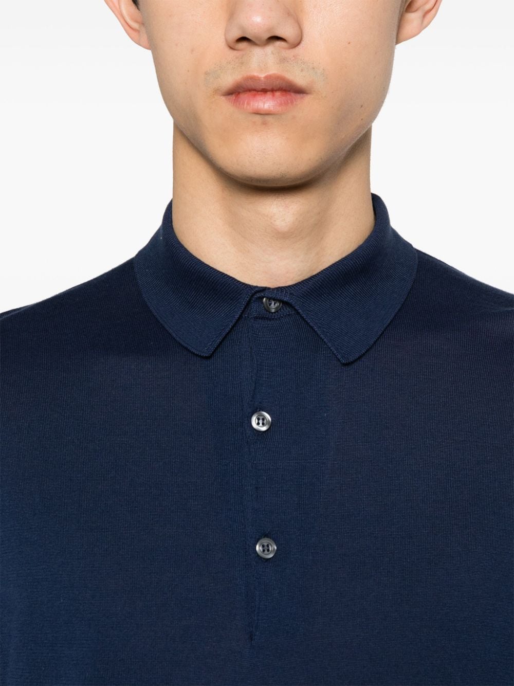Shop John Smedley Cotton Polo Shirt In Blue