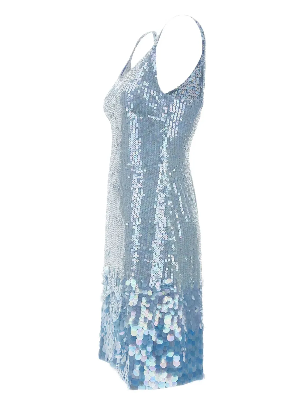 P.a.r.o.s.h Iridescent Sequin-embellished Mini Dress In Blue