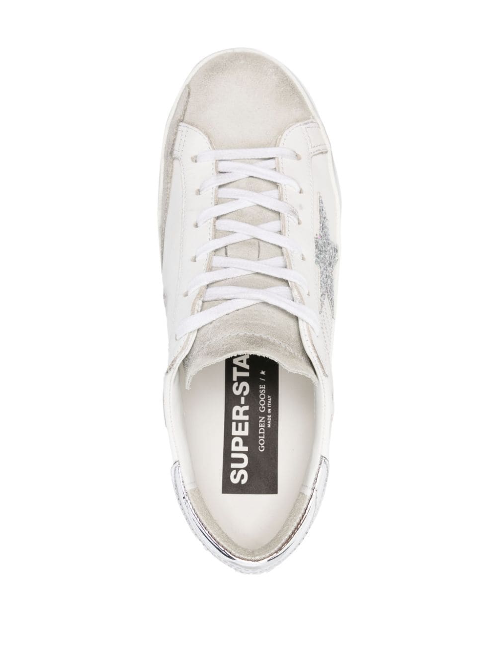 Shop Golden Goose Super-star Distressed Sneakers In White