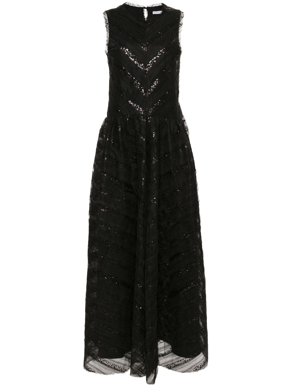 sequined tulle maxi dress