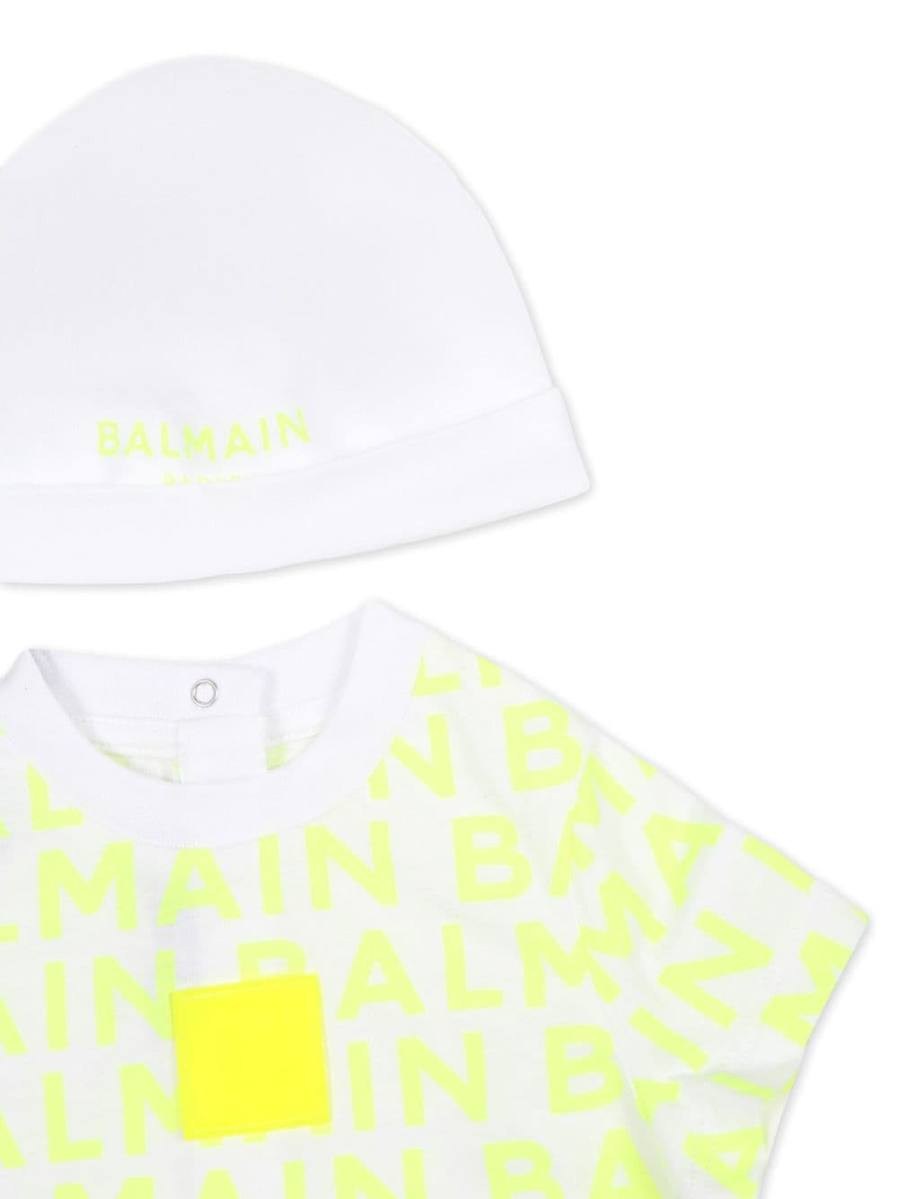 Shop Balmain Logo-print Organic Cotton Shorties (set Of Two) In Yellow