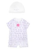 Balmain Kids logo-print cotton shorties set - White