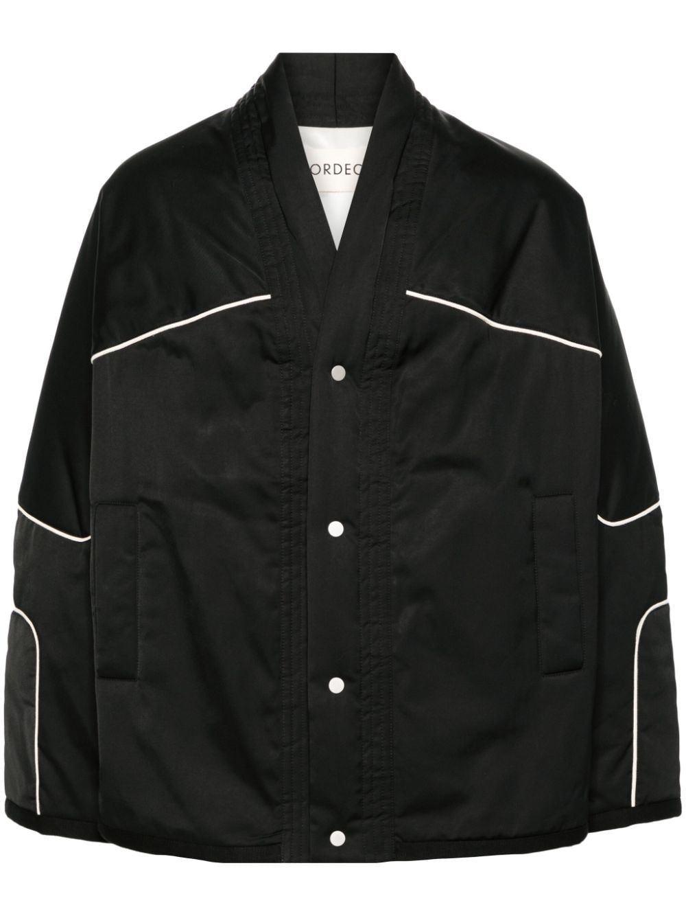Mordecai Piped-trim Padded Jacket In 黑色