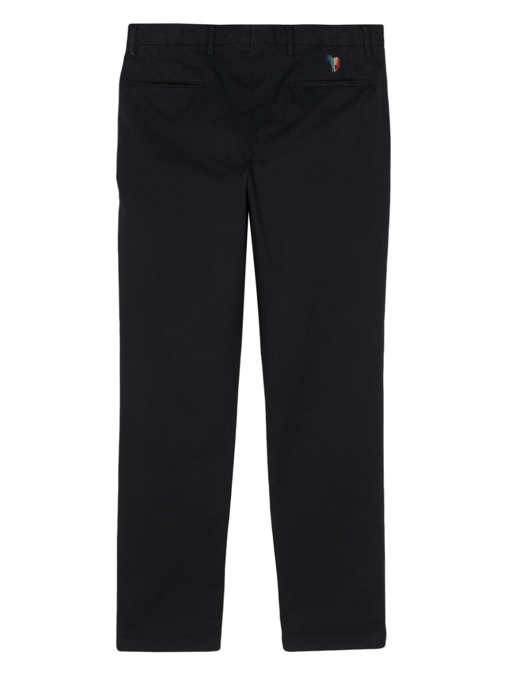 Shop Ps By Paul Smith Logo-embroidered Straight-leg Trousers In Blue