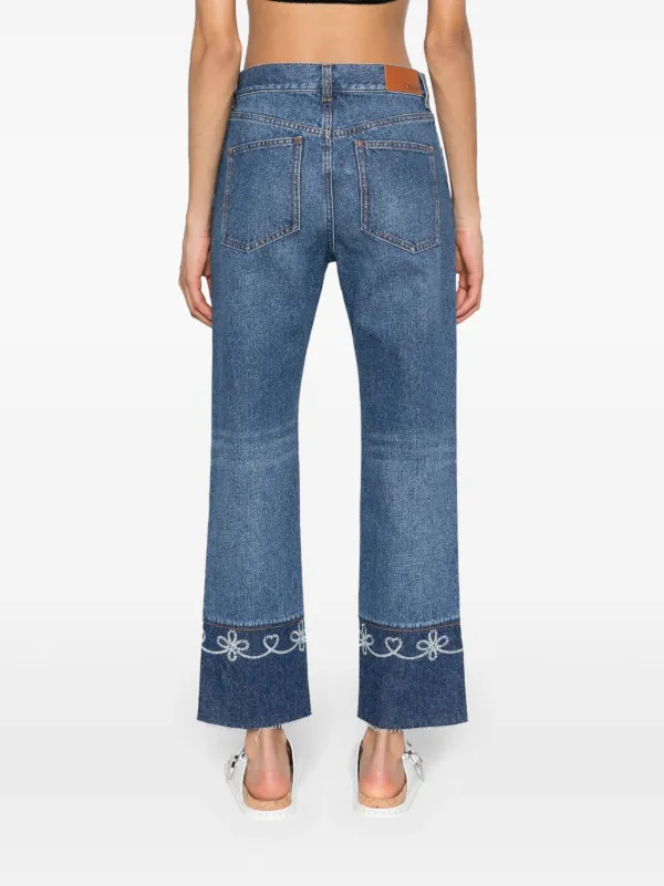 Chloé Masaya mid-rise Cropped Jeans | Blue | FARFETCH JO
