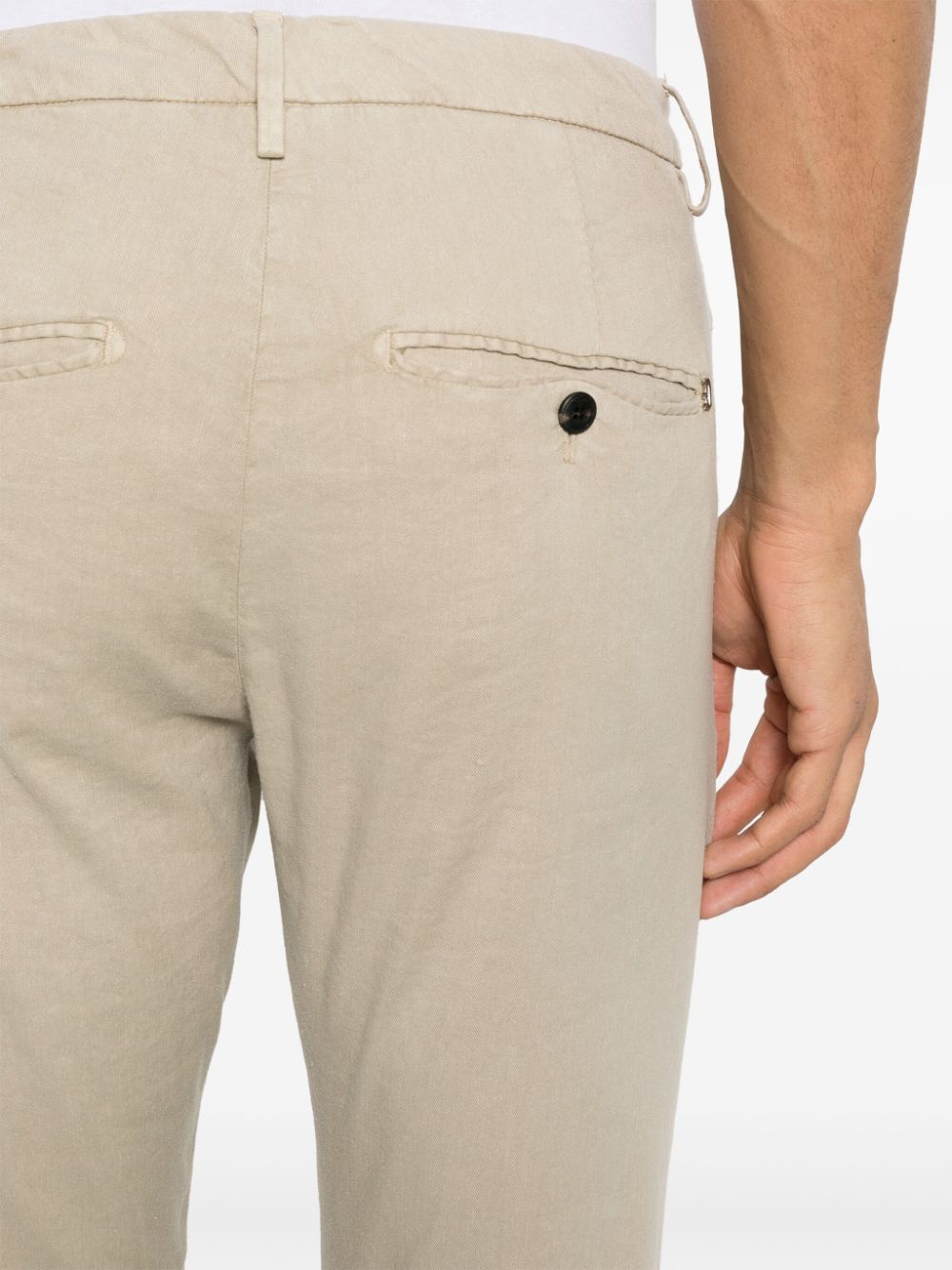 Shop Dondup Pressed-crease Slim-fit Trousers In Neutrals