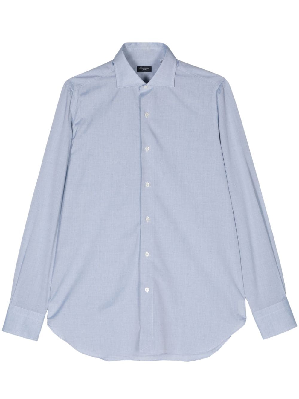 Finamore 1925 Napoli Classic-collar Cotton Shirt In 蓝色